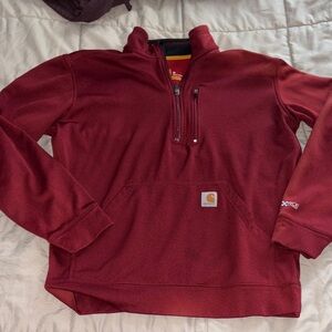 Carhartt Burgundy Half-Zip Sweatshirt